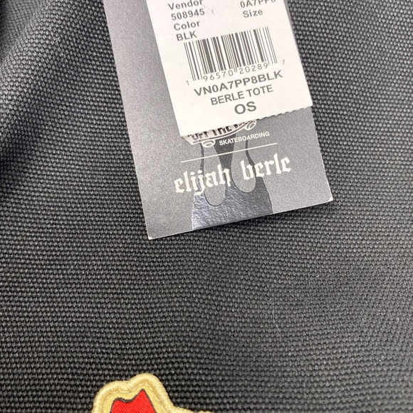 VANS Berle Tote Black Bag Cotton Unisex Size VN0A7PP8BLK - Picture 6 of 6